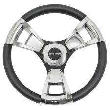 Gussi Model 13 BlackChrome Steering Wheel For All Club Car DS Models